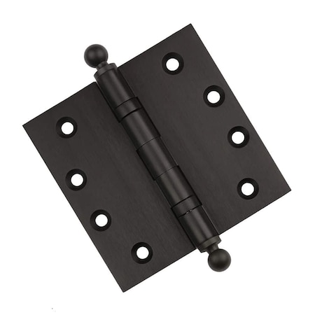 Embassy 4-1/2 x 4-1/2 Solid Brass Ball Bearing Hinge, Oil Rubbed Bronze Finish Ball Tips 4545BBUS10BB-1
